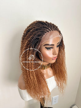 100% Human Hair Kinky Curly Micro Braid Wig - Miami - Express Wig Braids