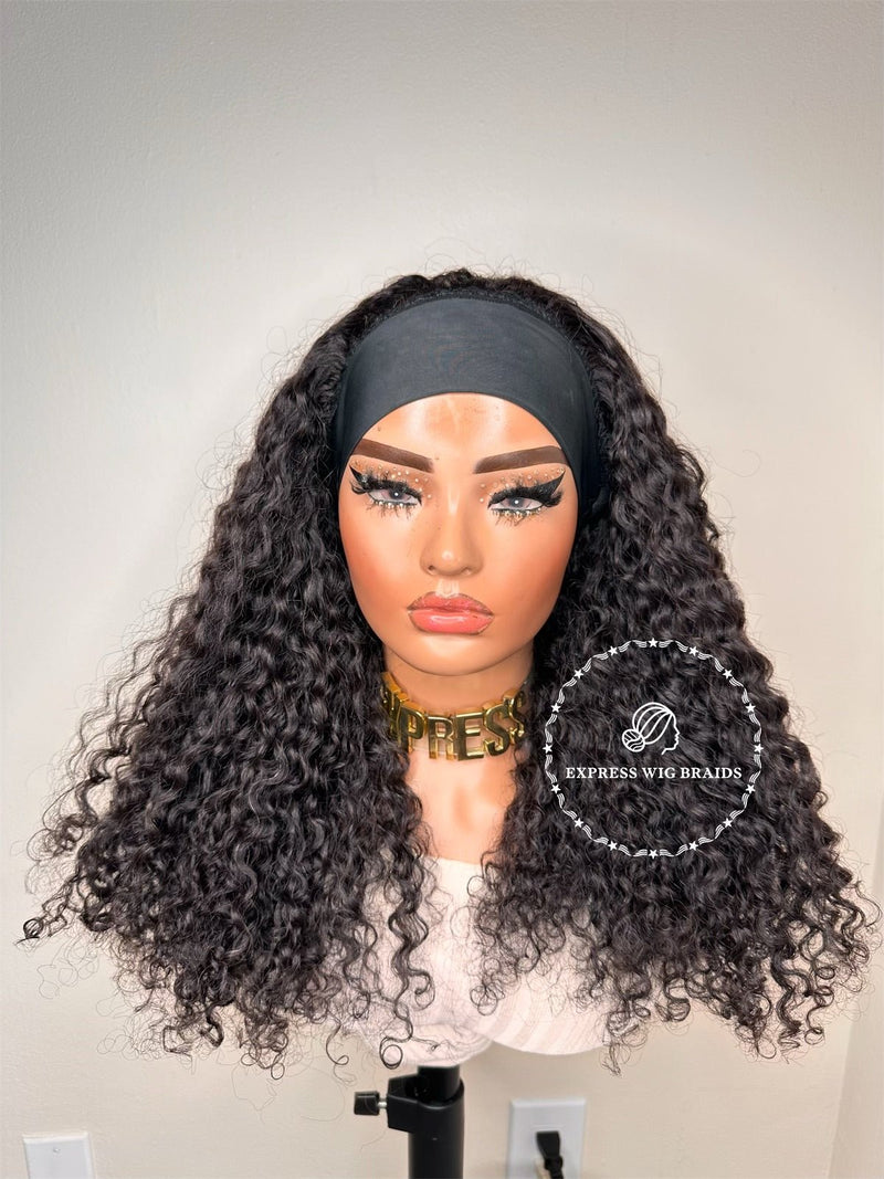 Headband Wig 100% Human Hair Baby Curls - Express Wig Braids