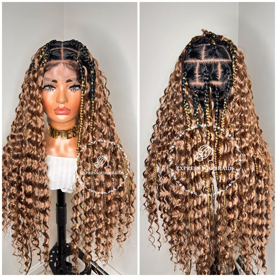 Full Lace Big Bohemian Knotless Braids Goddess 27 - Rihanna