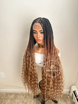 Knotless Ombré 3 Tone Goddess Braids - April 3