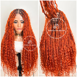 Human Hair Color 350 Bohemian Knotless Braids-Tina 4