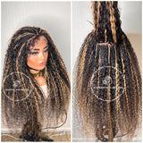 100% Human Hair Kinky Curly Micro Virgin Braid Wig With Full 4B/4C Curly Baby Hair- Miami 5