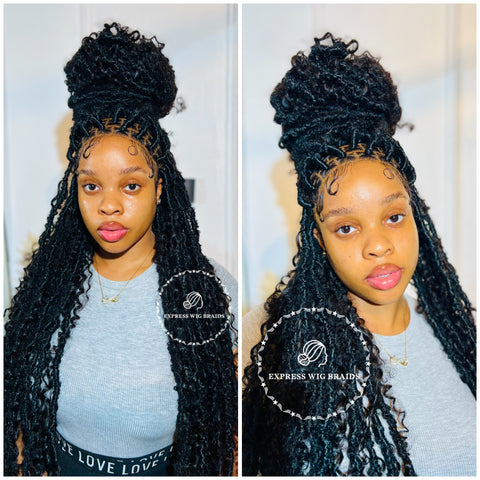 Human Hair Bohemian Butterfly Faux Locs Wig - India