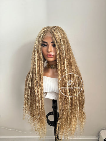 Human Hair Bohemian Knotless Braids-Tina 7