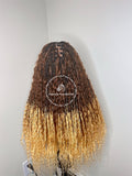 2 Tone Ombre Human Hair Bohemian Knotless Braids-Harley Boho 2