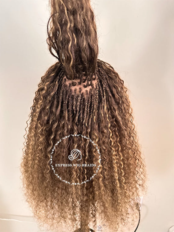 100% Human Hair Wet & Wavy Micro Virgin Braid Wig - Indiana 8