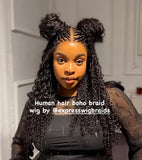 Human Hair Bohemian Knotless Braid Wig - Sherice 1