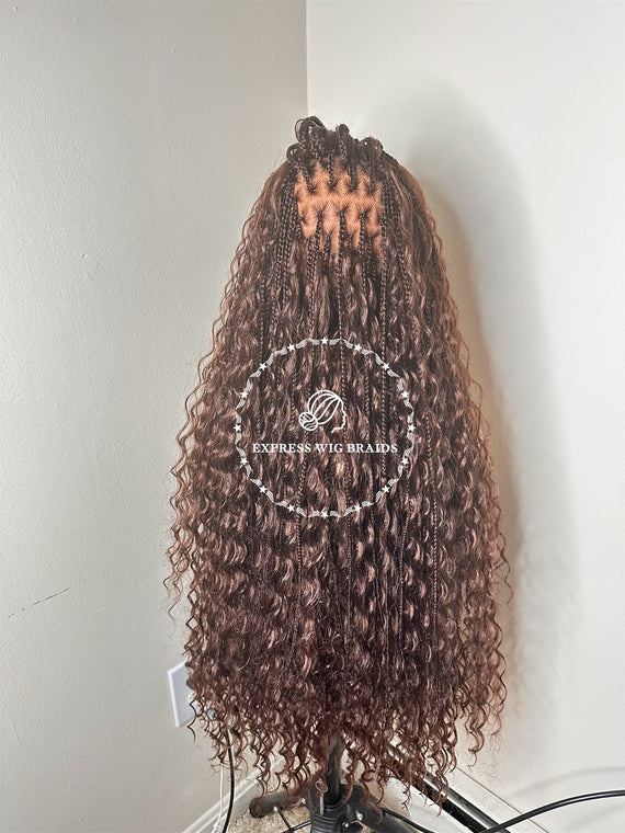 Dark Auburn 33 Bohemian Knotless Braids Goddess - Beyoncé Sasha