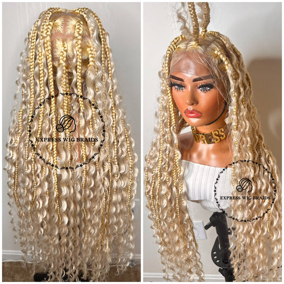 Full Lace Big Bohemian Knotless Braids Goddess 613 - Rihanna