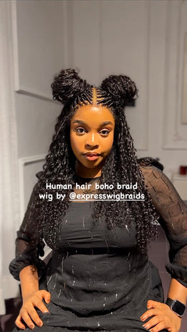 Human Hair Bohemian Braid Wig - Sherice