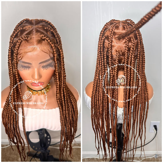 Full Lace Big Triangle Knotless Braids Color 30