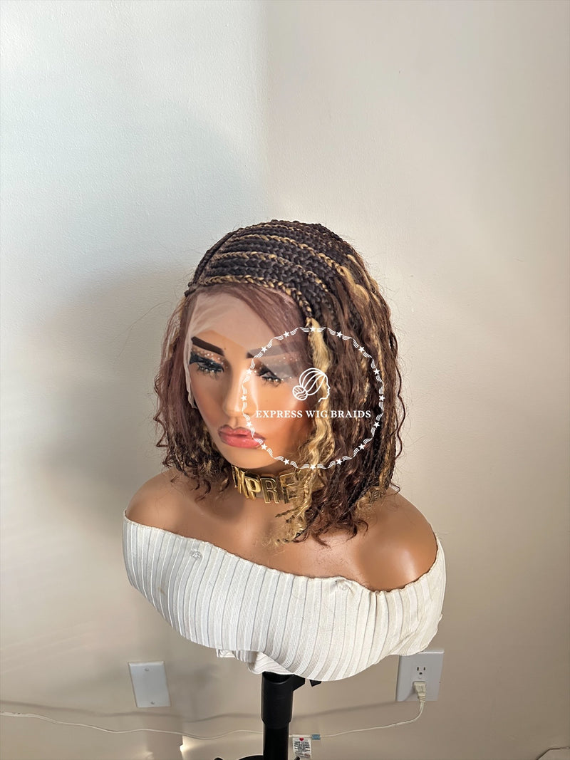 Human Hair Bohemian Cornrow Braid Wig - Kendra Boho