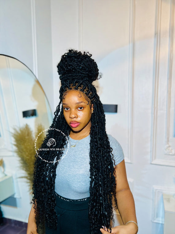 Human Hair Bohemian Butterfly Faux Locs Wig - India