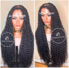 Boho Human Hair 4C Curly Edges HD Bohemian Knotless Braids-Cerina