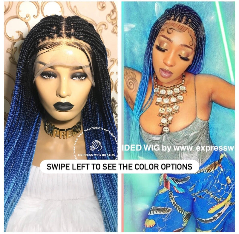 Knotless Braids Ombré 3 Tone-Briana Full Lace 3 - Express Wig Braids