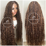 Boho Human Hair Bohemian Knotless Braids-Tina 5