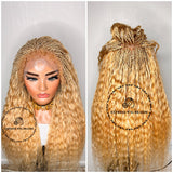 Human Hair Wet & Wavy Micro Virgin Braided Wig With Full 4B/4C Curly Baby Hair - Indiana 7