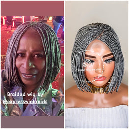 Micro Short Bob Braids - Zuri Salt and Pepper