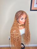 Bohemian Human Hair 4B/4C Curly Edges Knotless Braids Cornrow-Irene Boho