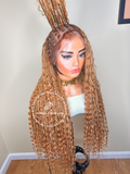 Bohemian Human Hair 4B/4C Curly Edges Knotless Braids Cornrow-Irene Boho