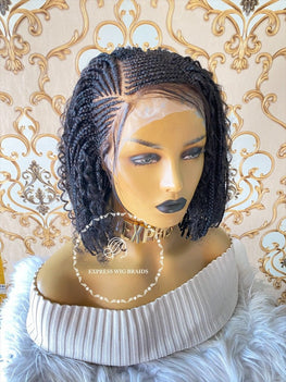 Human Hair Boho Cornrow Braids Wig -Kendra 1