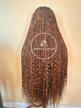 Human Hair Triangle Bohemian Knotless Braids-Sarah