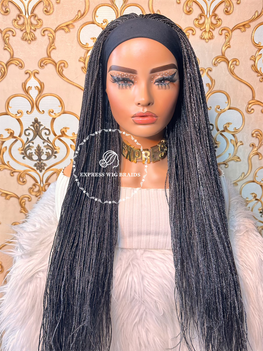 Headband Micro Braids Wig-Salt & Pepper