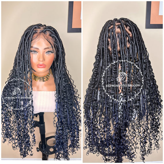 Bohemian Faux Locs Wig - Berry 1 - Express Wig Braids