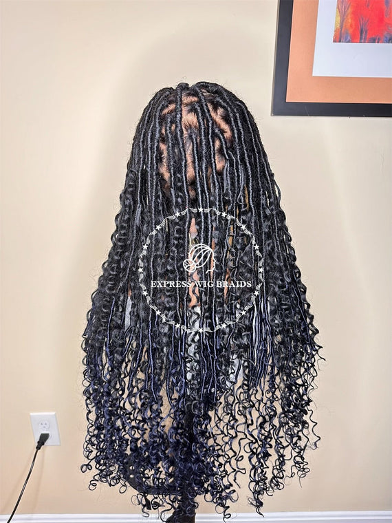 Bohemian Faux Locs Wig - Berry 1 - Express Wig Braids