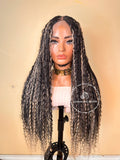 Bohemian Human Hair Knotless Braids - Ash Gray Salt and Pepper - Express Wig Braids