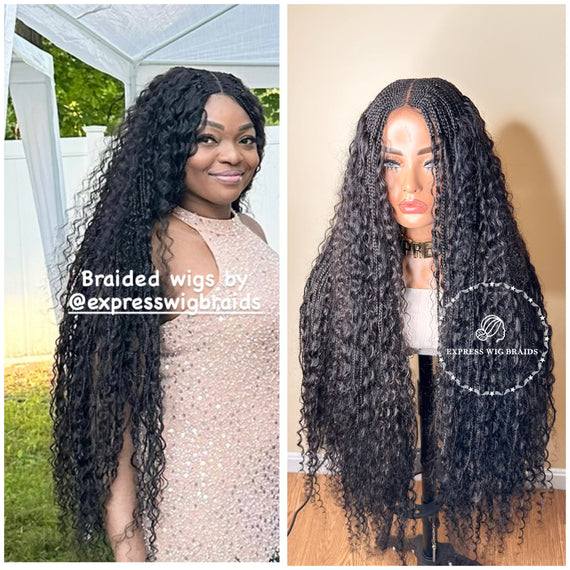 Human Hair Bohemian Goddess Cornrow Braids Closure - Rosalie 1 - Express Wig Braids