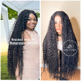 Human Hair Bohemian Goddess Cornrow Braids Closure - Rosalie 1