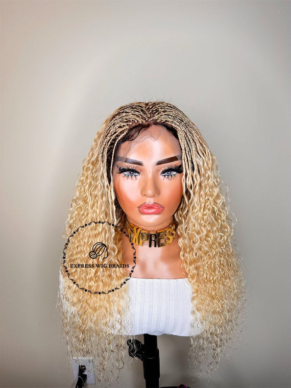 Human Hair Wet & Wavy Micro Virgin Braided Wig - Indiana 5 - Express Wig Braids