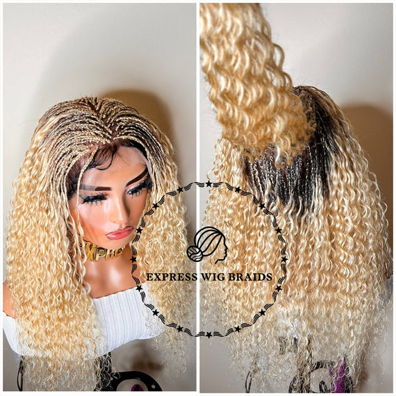 Human Hair Wet & Wavy Micro Virgin Braided Wig - Indiana 5 - Express Wig Braids