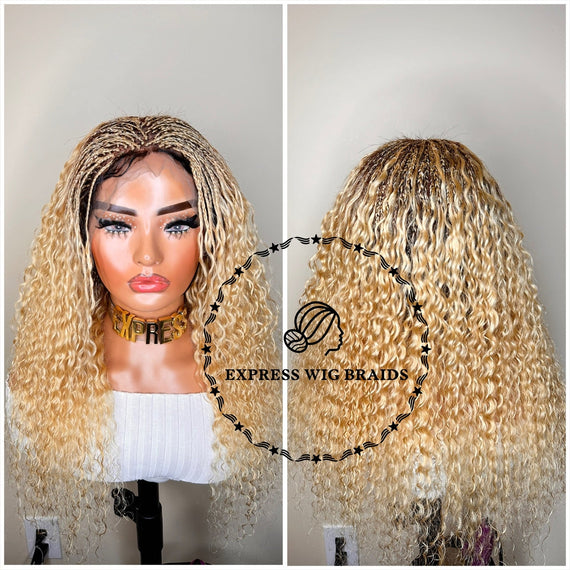 Human Hair Wet & Wavy Micro Virgin Braided Wig - Indiana 5 - Express Wig Braids