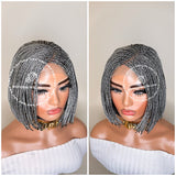 Micro Short Bob Braids - Zuri Salt and Pepper - Express Wig Braids