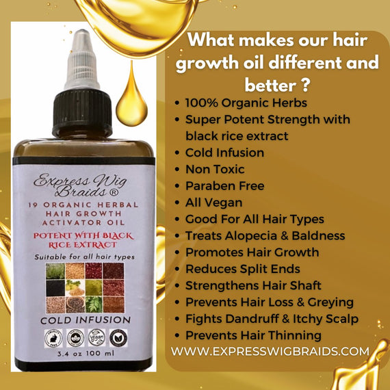 Potent 19 Organic Herbal Hair Growth Activator Oil - Express Wig Braids