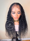 100% Human Hair Knotless Micro Curly Virgin Braid Wig - New York - Express Wig Braids