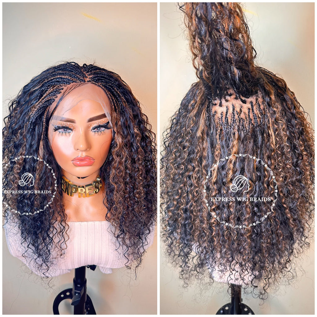 100% Human Hair Wet & Wavy Micro Virgin Braid Wig - Indiana 3 - Express Wig Braids