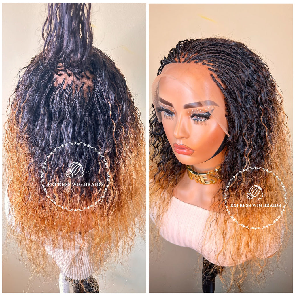 100% Human Hair Wet & Wavy Micro Virgin Braid Wig - Indiana - Express Wig Braids