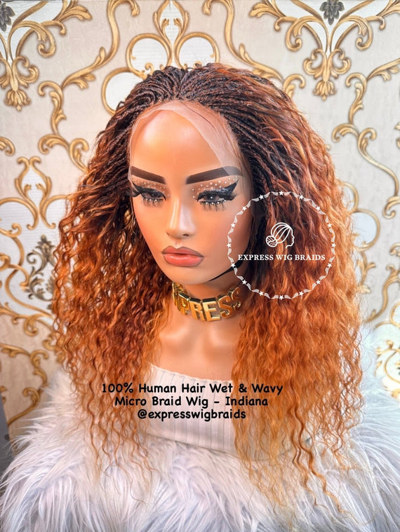 100% Virgin Human Hair Braided Wigs | Wet And Wavy Micro Braided Wig ...