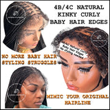 4B/4C Natural Curly Edges Medium Twist Full Lace-Fredlyn - Express Wig Braids
