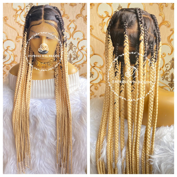 Baddie Large Knotless Braids - Belinda With Beads - Express Wig Braids