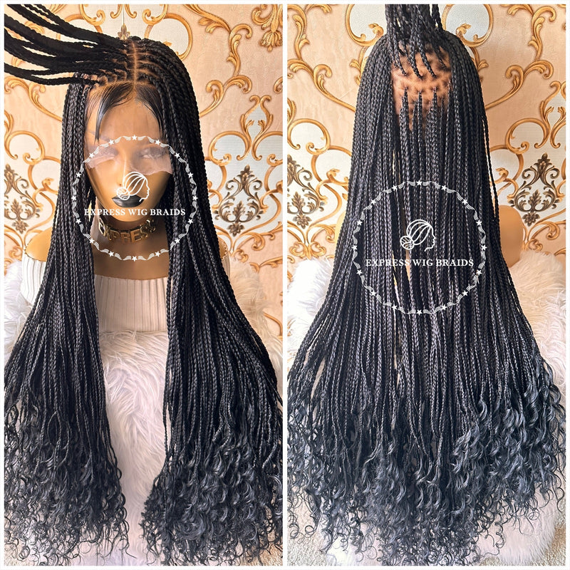 Bohemian Knotless Braid Wigs | Custom Goddess Box Braids Wig for Sale ...