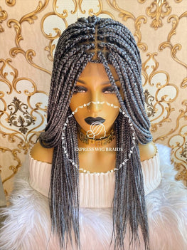 Box Braids Salt & Pepper - Express Wig Braids