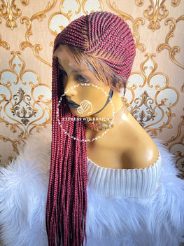 Burgundy Cornrow Braid Lemonade Wig Cora - Express Wig Braids
