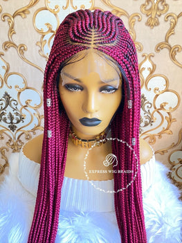 Burgundy Cornrow Braids Danna - Express Wig Braids