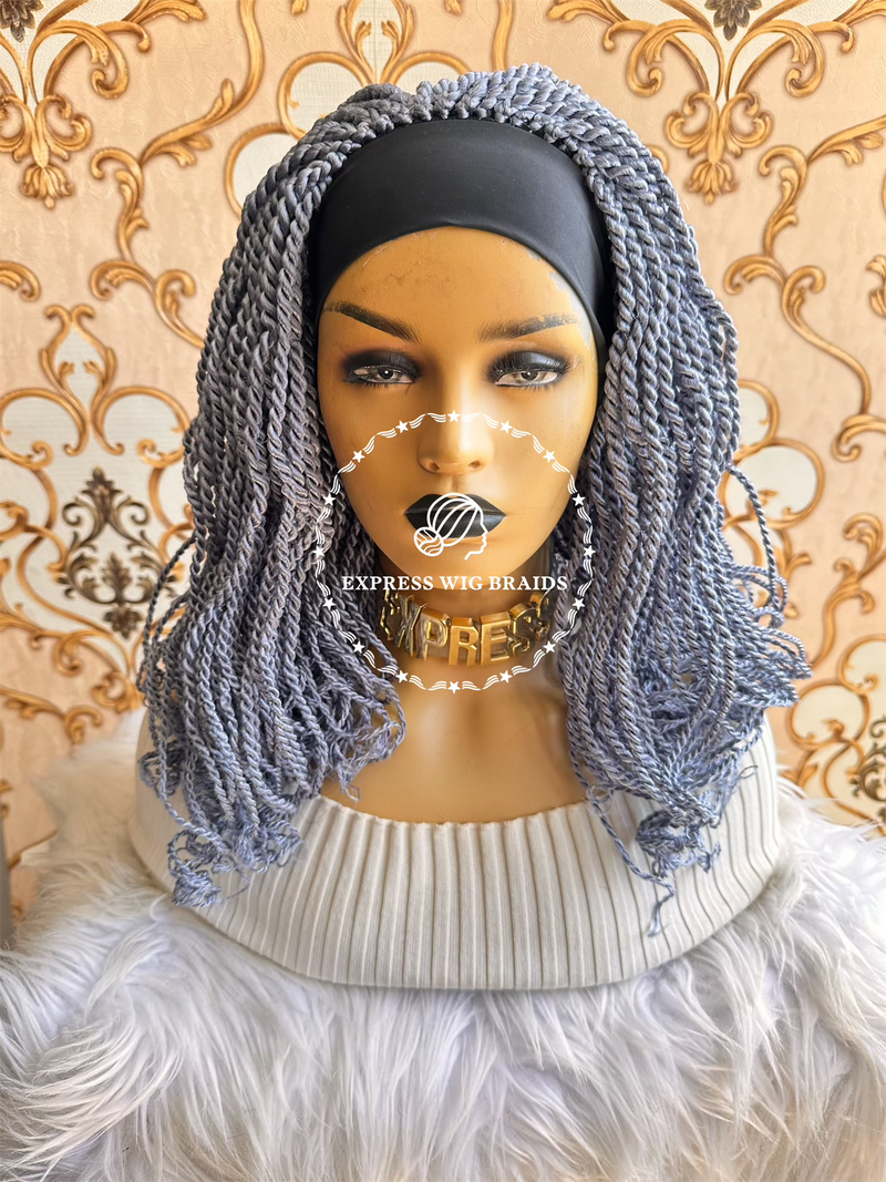Grey Headband Curly Twist Wig - Kia