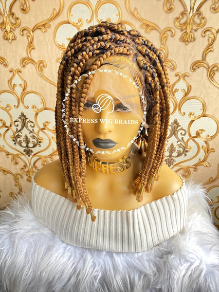 Express Wig Braids: Jumbo Box Braid Lace Wig / Realistic Braided Wig ...