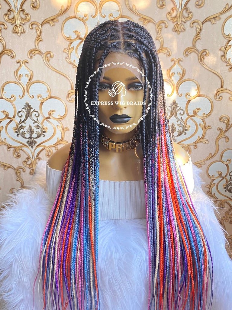 Knotless Braid Wig-Briana Multi Colored - Express Wig Braids